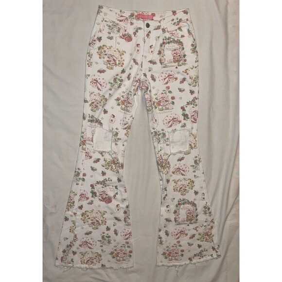 Dolls Kill X Strawberry Shortcake Jeans Small 28” Distressed Life Is Delicious - Picture 1 of 10